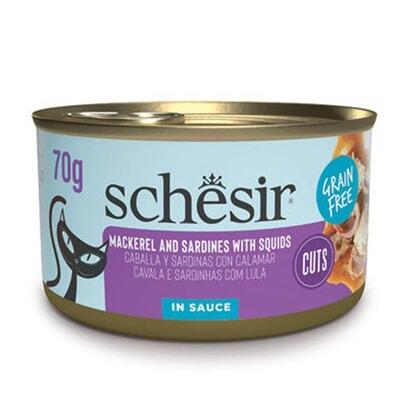 Schesir Sardalya ile Uskumrulu Sos İçinde Kedi Konservesi 70 Gr - 1