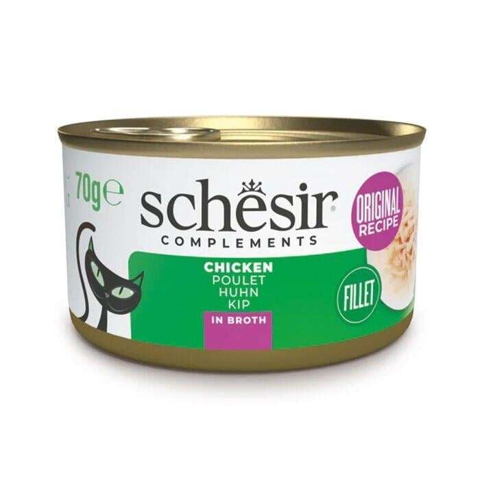 Schesir Suda Pişirilmiş Tavuk Fileto Konserve Kedi Maması 70gr