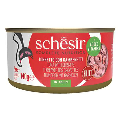Schesir Ton Balığı ile Karidesli Jöle İçinde Kedi Konservesi 140 Gr - 1