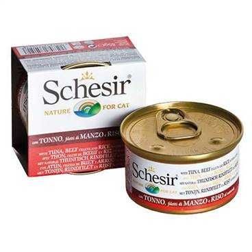 Schesir Ton Balıklı Sığır Etli Pirinçli Kedi Konservesi 85 Gr. - 1