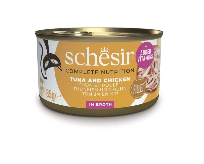 Schesir Ton Balıklı Tavuklu Pirinçli Kedi Konservesi 85 Gr. - 1