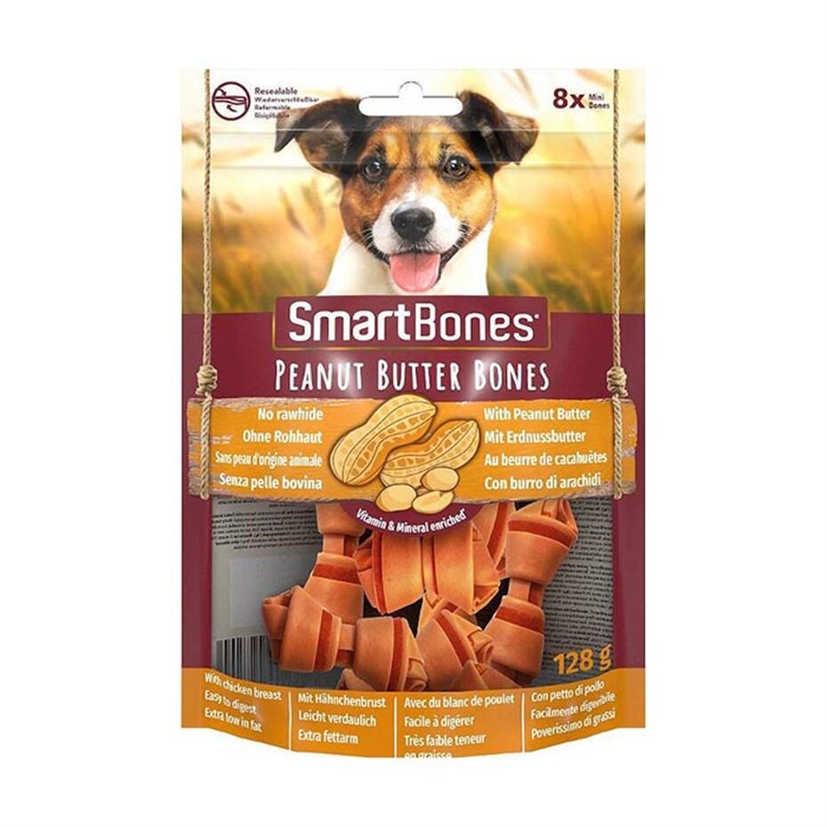 Smartbones Tavuklu Fıstık Ezmeli Mini Düğüm Kemik 8'Li 128 Gr. - 1