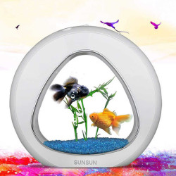 Sunsun Dahili Filtre Ve Led Işık İle Ekoloji Mini Tank Akvaryum Ya - 01 Beyaz
