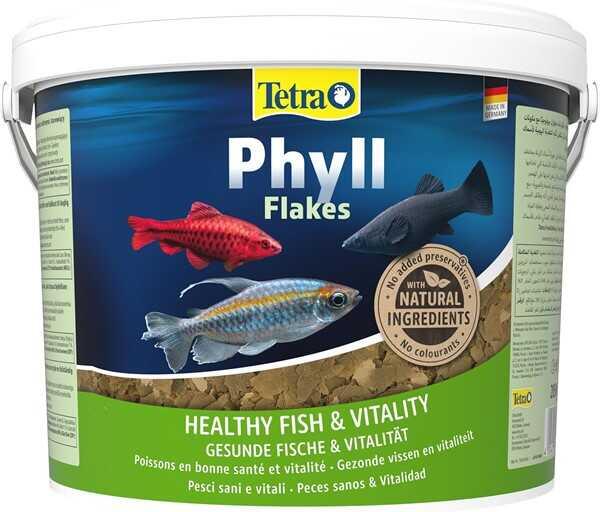 Tetra Süs Balıkları İçin İdeal Phyll Flakes Vegetable 10 Litre Bitkisel Pul Yem - 1