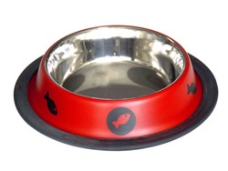 Tommy Kedi Köpek Çelik Mama Kabı Kırmızı 16 Oz