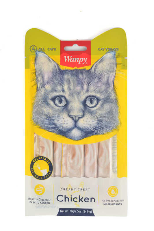 Wanpy Tavuk 5x14 gr Sıvı Ödül RA-049 Likit Kedi Ödülü 5x14 Gr.