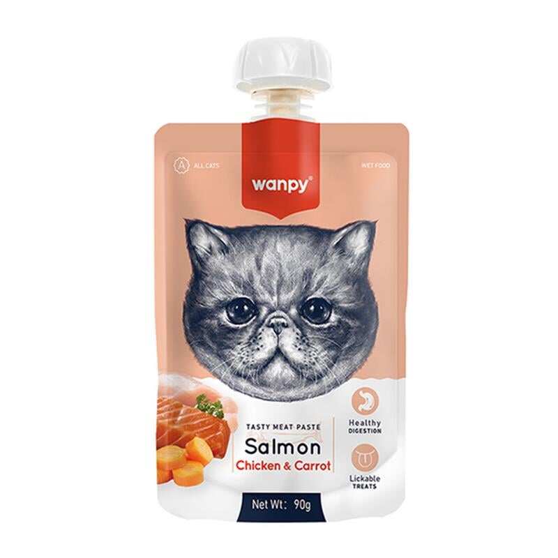 Wanpy Taze Somonlu ve Tavuklu Et Ezmesi Doğal Kedi Ödülü