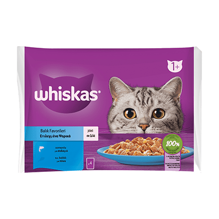 Whiskas Pouch Jöle İçinde Somonlu ve Ton Balıklı Yetişkin Kedi Konservesi 85gr (4'lü) - 1