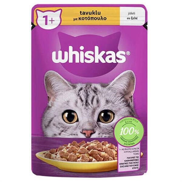 Whiskas Pouch Jöle İçinde Tavuklu Yetişkin Kedi Konservesi 85gr - 1