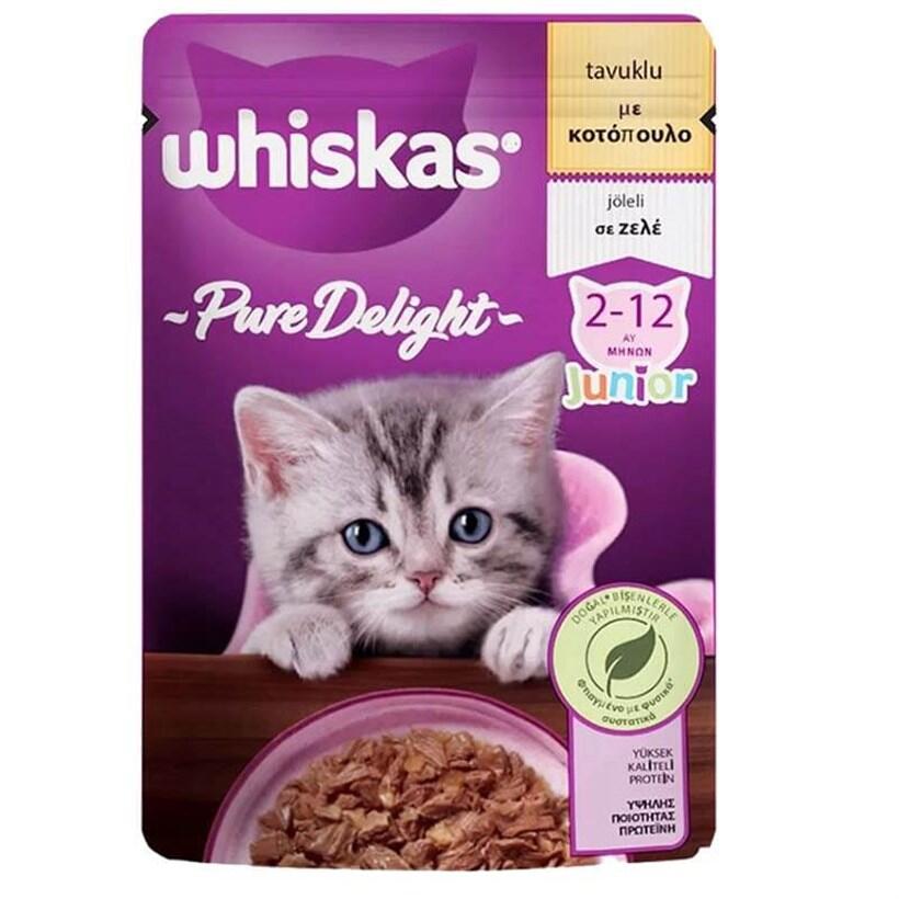 Whiskas Pouch Pure Delight Jöle İçinde Tavuklu Yavru Kedi Konservesi 85gr - 1
