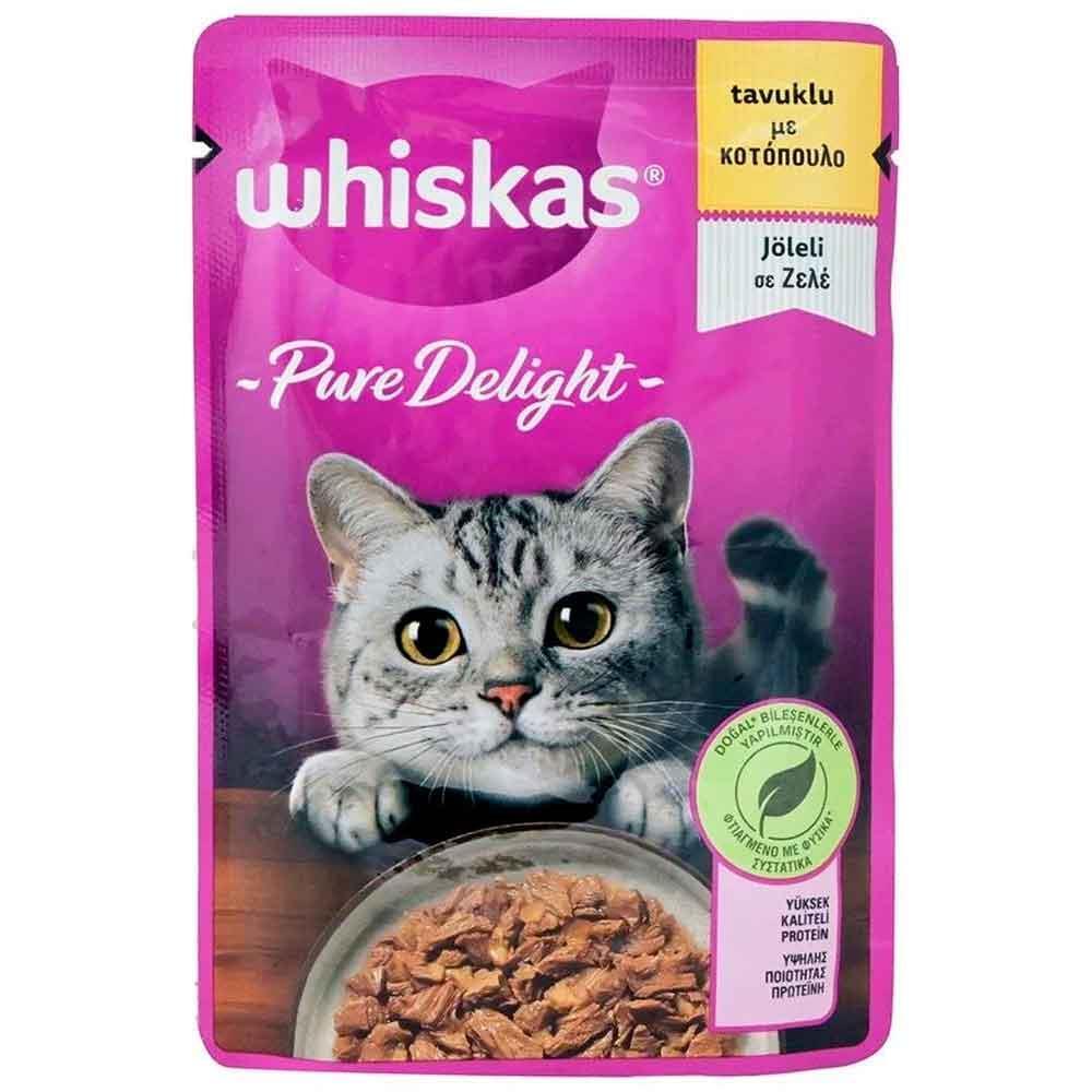 Whiskas Pouch Pure Delight Jöle İçinde Tavuklu Yetişkin Kedi Konservesi 85gr - 1
