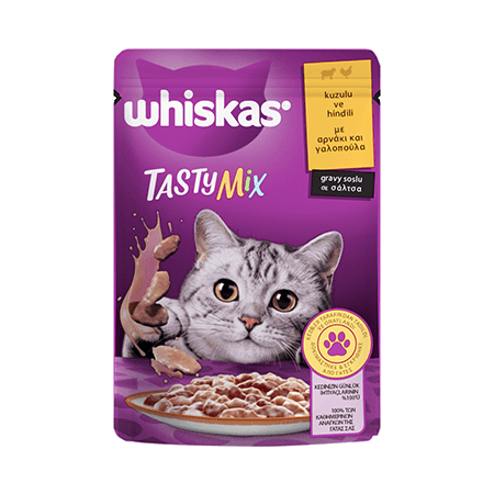 Whiskas Pouch TastyMix Sos İçinde Kuzulu ve Hindili Yetişkin Kedi Konservesi 85gr - 1