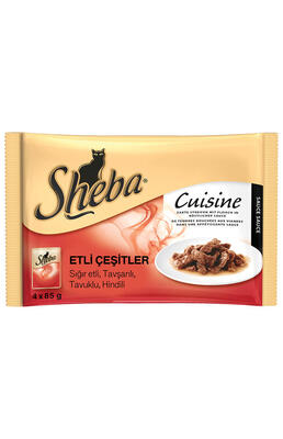 Sheba Multipack Etli Kedi Konserve Çeşitleri 4 Al 3 Öde 100 Gr. ( 4 Lü Paket ) - 1