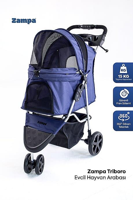 ZAMPA TRİBORO KÖPEK&KEDİ ARABA LACİVERT 45x90x90CM - 1